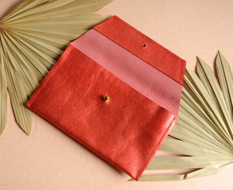 Skórzana mini torebka czerwona